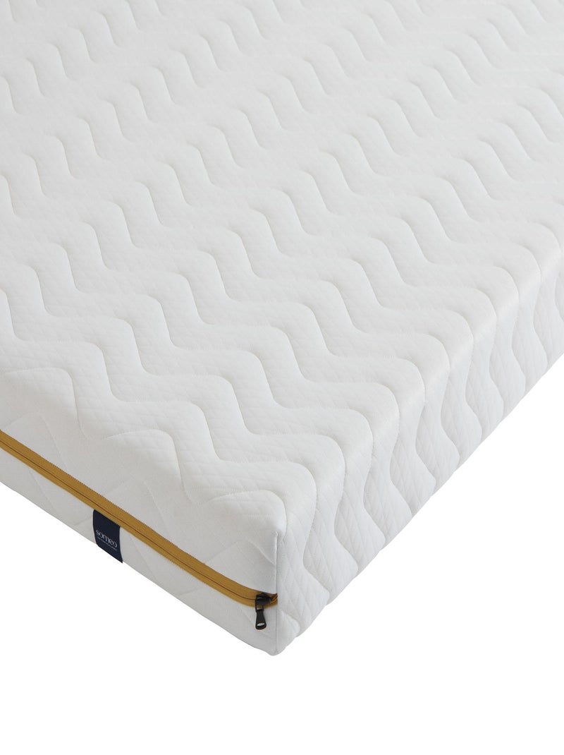 Ensemble matelas mousse, sommier, pieds et tête de lit Aurore 200 Blanc - Kiabi