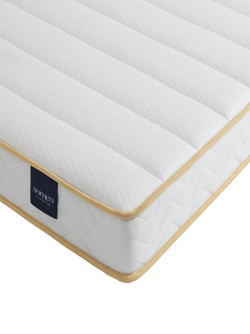 Ensemble matelas mousse, sommier, pieds et tête de lit Aurore 300 Blanc - Kiabi