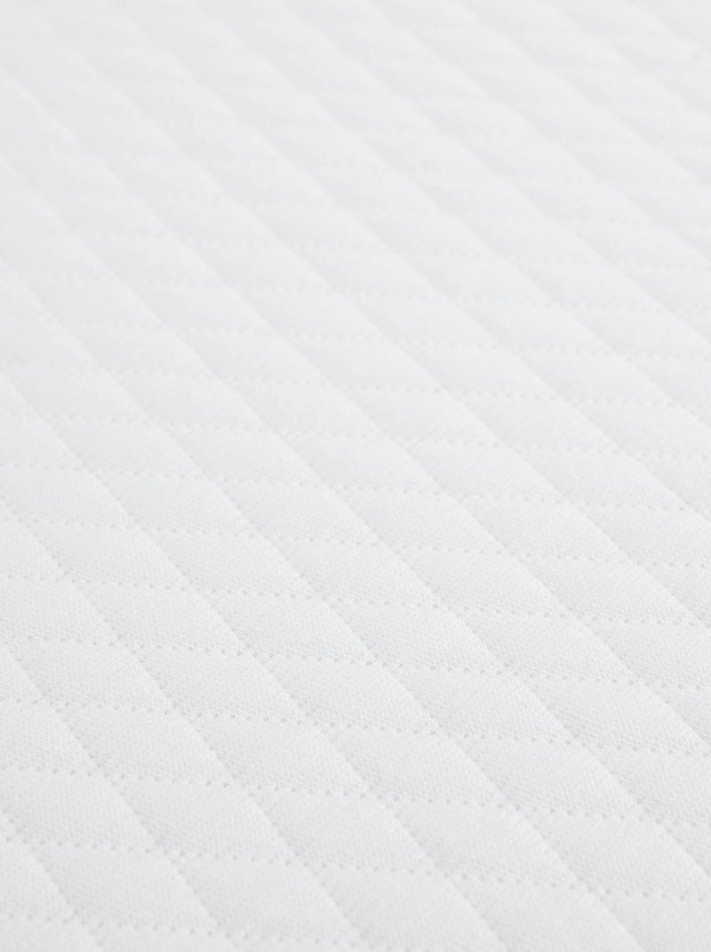 Ensemble matelas mousse, sommier, pieds, tête de lit, couette et oreiller Aurore 100 Blanc - Kiabi