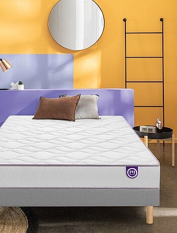 Ensemble matelas mousse WISE, sommier en kit déco et pieds