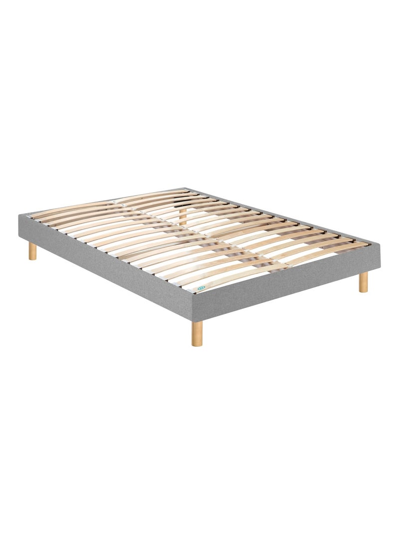 Ensemble matelas mousse WISE, sommier en kit déco et pieds Gris clair - Kiabi