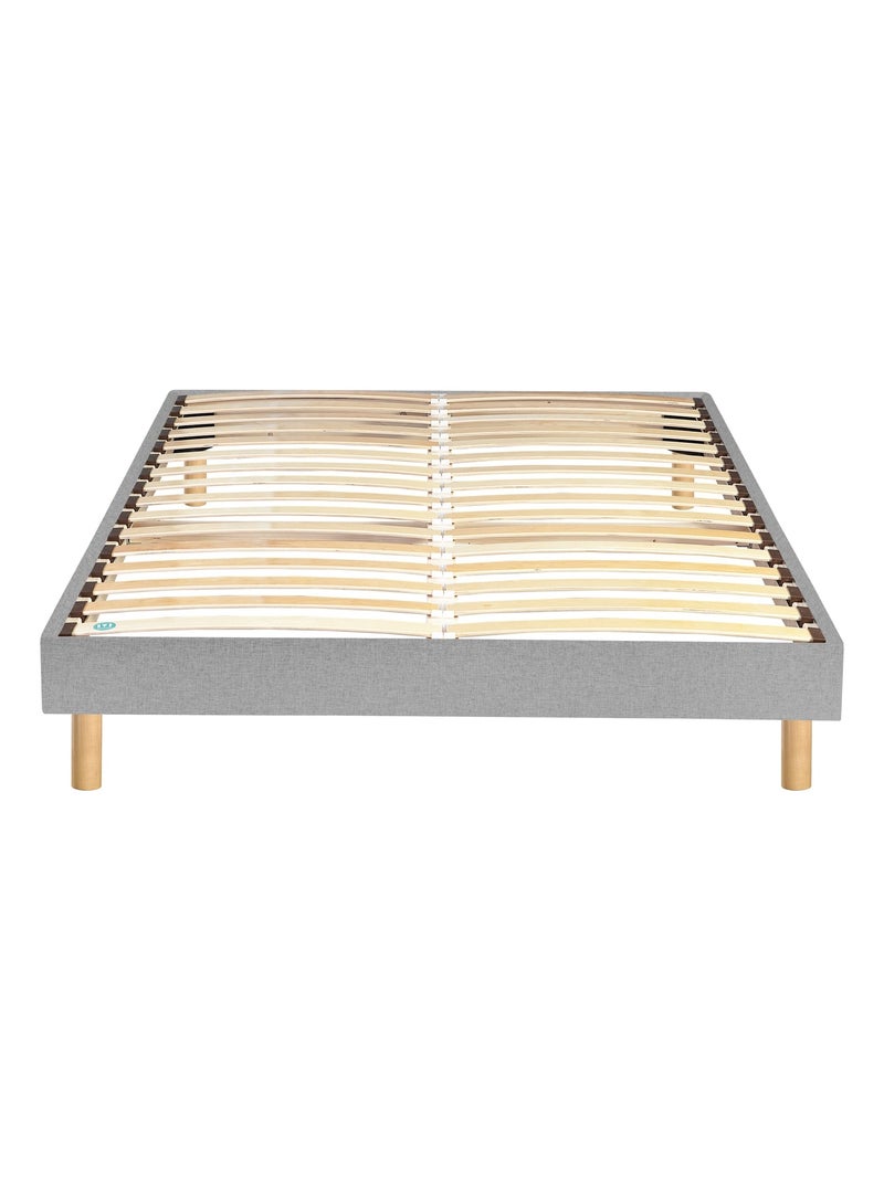Ensemble matelas mousse WISE, sommier en kit déco et pieds Gris clair - Kiabi