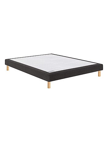 Ensemble matelas nano 5 zones SMART REPAIR, sommier MEDIANO gris fumé et pieds