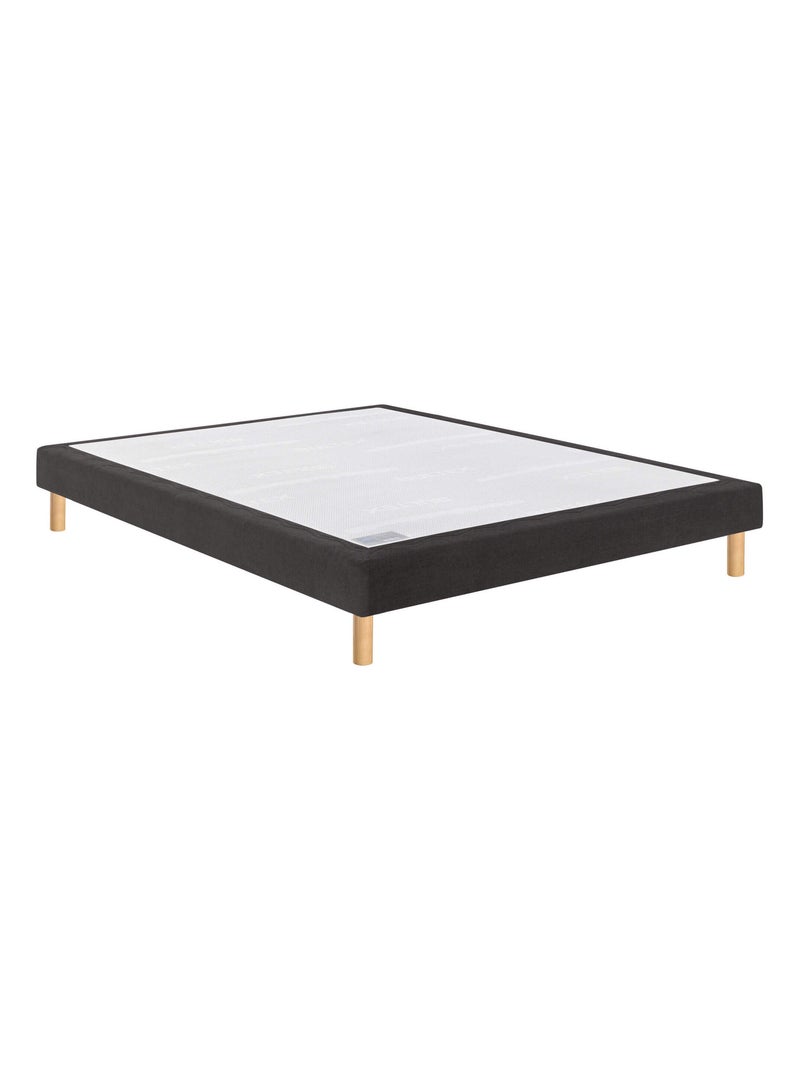 Ensemble matelas nano 5 zones SMART REPAIR, sommier MEDIANO gris fumé et pieds Blanc - Kiabi