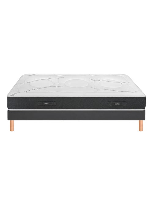 Ensemble matelas nano 5 zones SMART REPAIR, sommier MEDIANO gris fumé et pieds - Kiabi Ensemble matelas nano 5 zones SMART REPAIR, sommier MEDIANO gris fumé et pieds - Kiabi