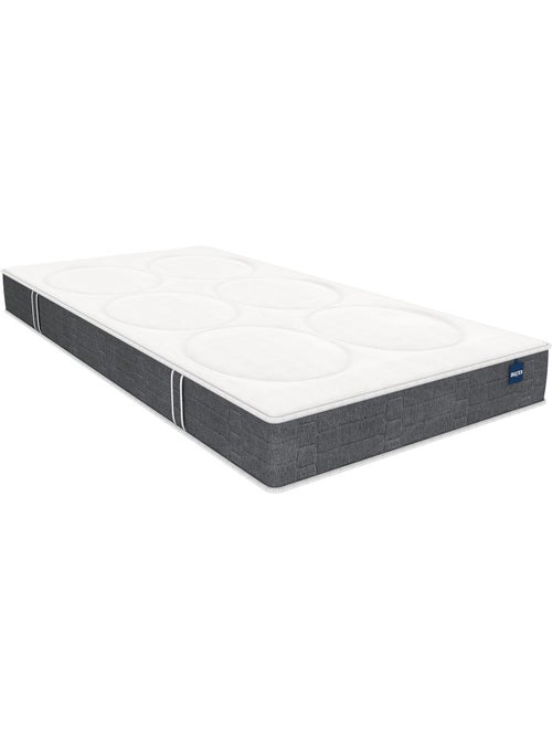 Ensemble matelas nano et mémoire de forme comforting, sommier vigoroso gris fumé et pieds - Kiabi
