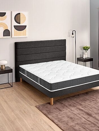 Ensemble matelas nano et mousse bodysoft ESSENTIAL, sommier Vigoroso gris fumé et pieds