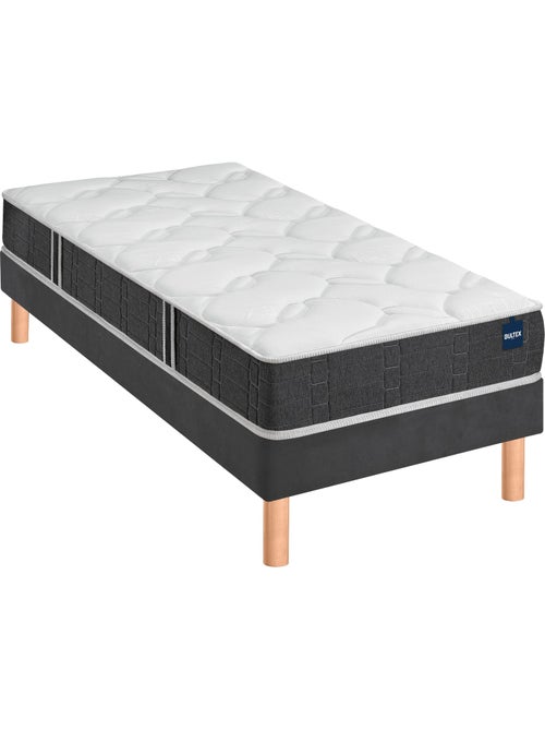 Ensemble matelas nano et mousse bodysoft ESSENTIAL, sommier Vigoroso gris fumé et pieds - Kiabi