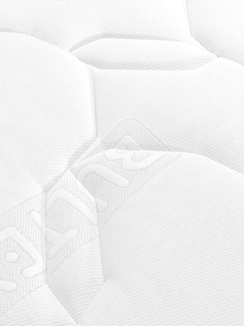 Ensemble matelas nano et mousse bodysoft ESSENTIAL, sommier Vigoroso gris fumé et pieds Blanc - Kiabi