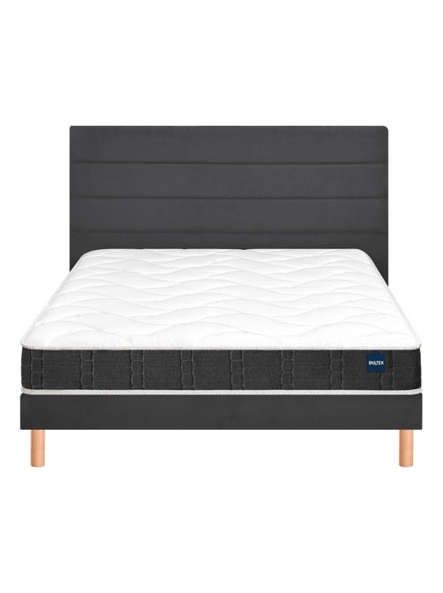 Ensemble matelas nano et mousse de confort SO GOOD, sommier Vigoroso gris fumé et pieds - Kiabi
