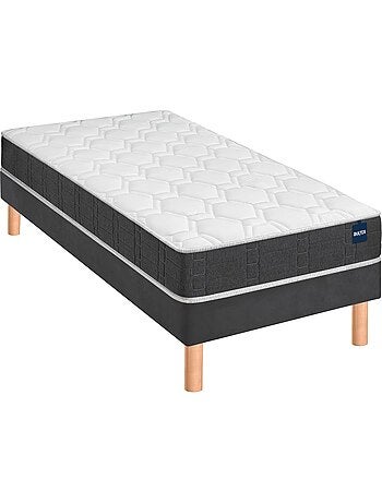 Ensemble matelas nano REGULAR, sommier VIGOROSO gris fumé et pieds