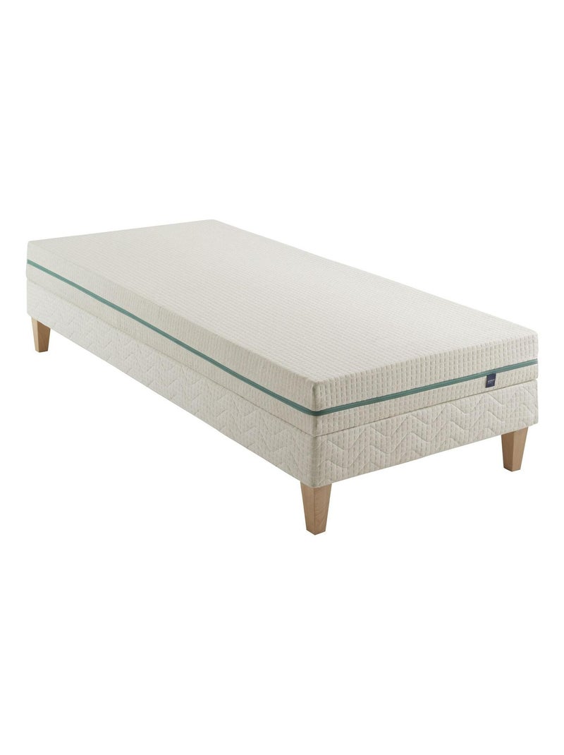 Ensemble matelas naturel latex naturel, sommier et pieds Aube 200 Ecru - Kiabi