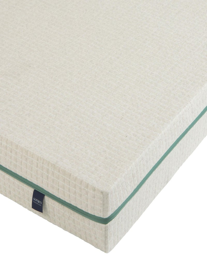Ensemble matelas naturel latex naturel, sommier, pieds, couette et oreiller Aube 200 Ecru - Kiabi
