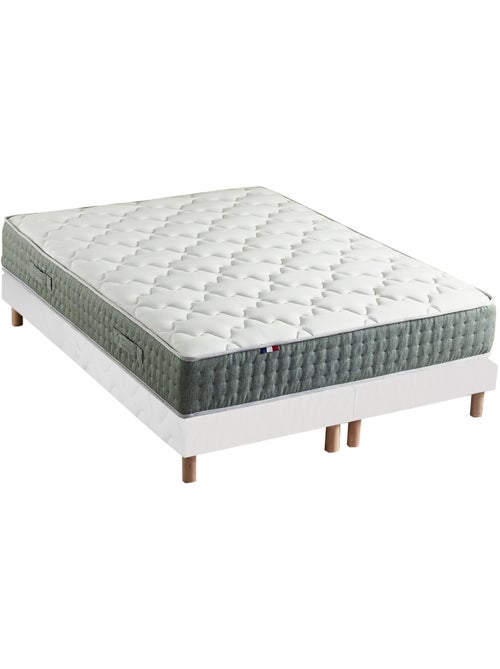 Ensemble + matelas Ressort 7 zones Face Hiver/Eté différente HYGGE Fabriqué en France - Blanc - Kiabi Ensemble + matelas Ressort 7 zones Face Hiver/Eté différente HYGGE Fabriqué en France - Blanc - Kiabi