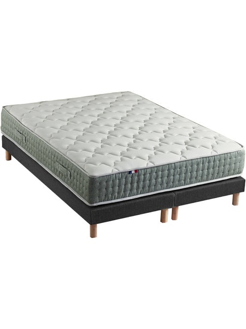 Ensemble + matelas Ressort 7 zones Face Hiver/Eté différente HYGGE Fabriqué en France - Noir - Kiabi Ensemble + matelas Ressort 7 zones Face Hiver/Eté différente HYGGE Fabriqué en France - Noir - Kiabi