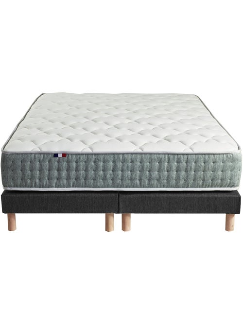 Ensemble + matelas Ressort 7 zones Face Hiver/Eté différente HYGGE Fabriqué en France - Noir - Kiabi Ensemble + matelas Ressort 7 zones Face Hiver/Eté différente HYGGE Fabriqué en France - Noir - Kiabi