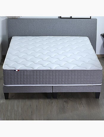 Ensemble Matelas Ressort 7 zones H.28cm + Sommier Fabriqué en France MAX - 2x90 x 200 cm