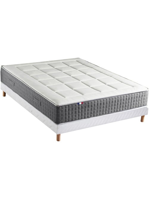 Ensemble Matelas Ressort 7 zones H.28cm + Sommier Fabriqué en France MAX - Sommier - Blanc - Kiabi Ensemble Matelas Ressort 7 zones H.28cm + Sommier Fabriqué en France MAX - Sommier - Blanc - Kiabi