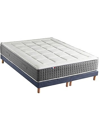 Ensemble Matelas Ressort 7 zones H.28cm + Sommier Fabriqué en France MAX - Sommier - Blanc