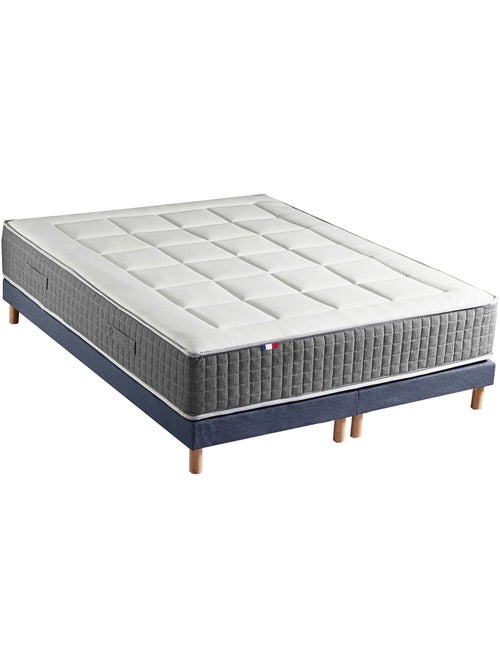 Ensemble Matelas Ressort 7 zones H.28cm + Sommier Fabriqué en France MAX - Sommier - Bleu denim - Kiabi Ensemble Matelas Ressort 7 zones H.28cm + Sommier Fabriqué en France MAX - Sommier - Bleu denim - Kiabi
