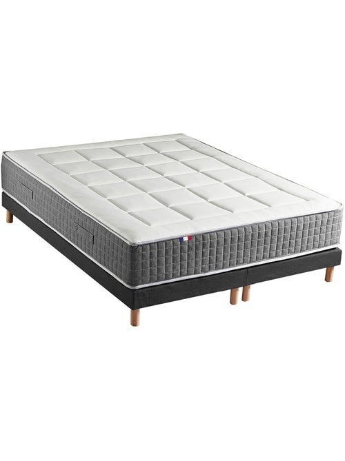 Ensemble Matelas Ressort 7 zones H.28cm + Sommier Fabriqué en France MAX - Sommier - Noir - Kiabi Ensemble Matelas Ressort 7 zones H.28cm + Sommier Fabriqué en France MAX - Sommier - Noir - Kiabi