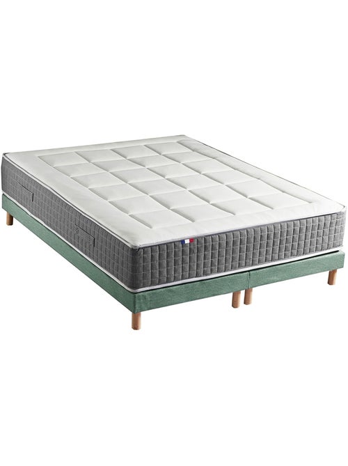 Ensemble Matelas Ressort 7 zones H.28cm + Sommier Fabriqué en France MAX - Sommier - Vert celadon - Kiabi Ensemble Matelas Ressort 7 zones H.28cm + Sommier Fabriqué en France MAX - Sommier - Vert celadon - Kiabi