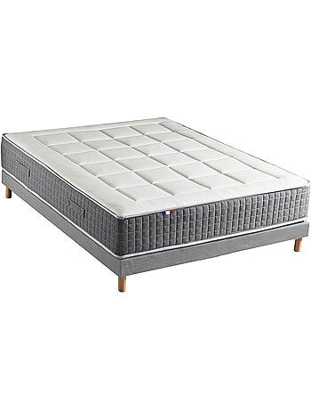 Ensemble Matelas Ressort 7 zones H.28cm + Sommier Fabriqué en France MAX