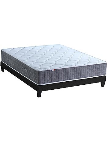 Ensemble Matelas Ressort 7 zones H.28cm + Sommier Fabriqué en France MAX