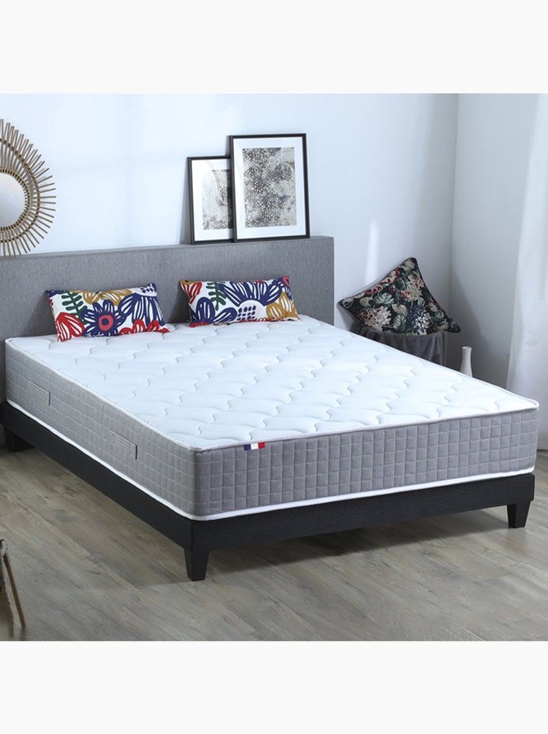 Ensemble Matelas Ressort 7 zones H.28cm + Sommier Fabriqué en France MAX gris anthracite - Kiabi