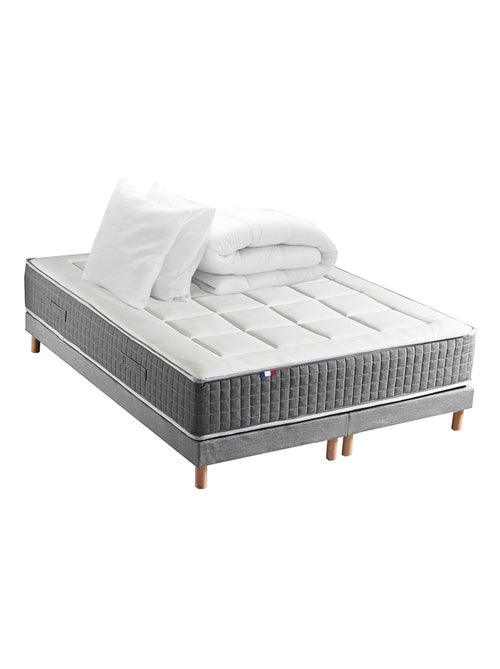 Ensemble Matelas Ressort 7 zones H.30cm + Sommier + couette + oreillers Fabriqué en France MAX - Kiabi