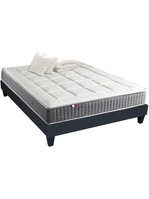Ensemble Matelas Ressort 7 zones H.30cm + Sommier + couette + oreillers MAX - 140 x 190 cm - Kiabi