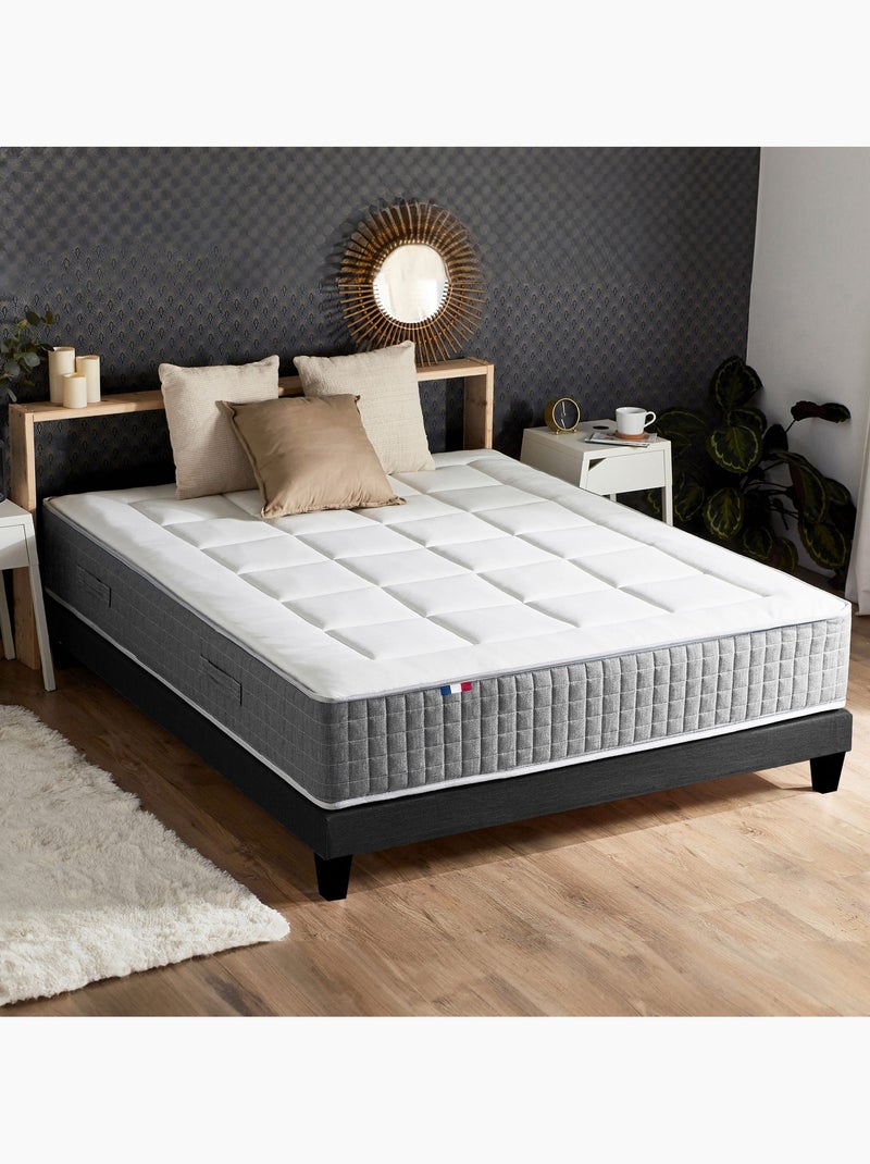 Ensemble Matelas Ressort 7 zones H.30cm + Sommier + couette + oreillers MAX - 140 x 190 cm Blanc - Kiabi
