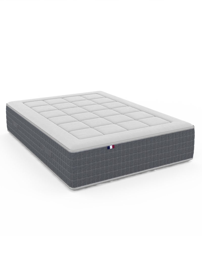Ensemble Matelas Ressort 7 zones H.30cm + Sommier + couette + oreillers MAX - 140 x 190 cm Blanc - Kiabi
