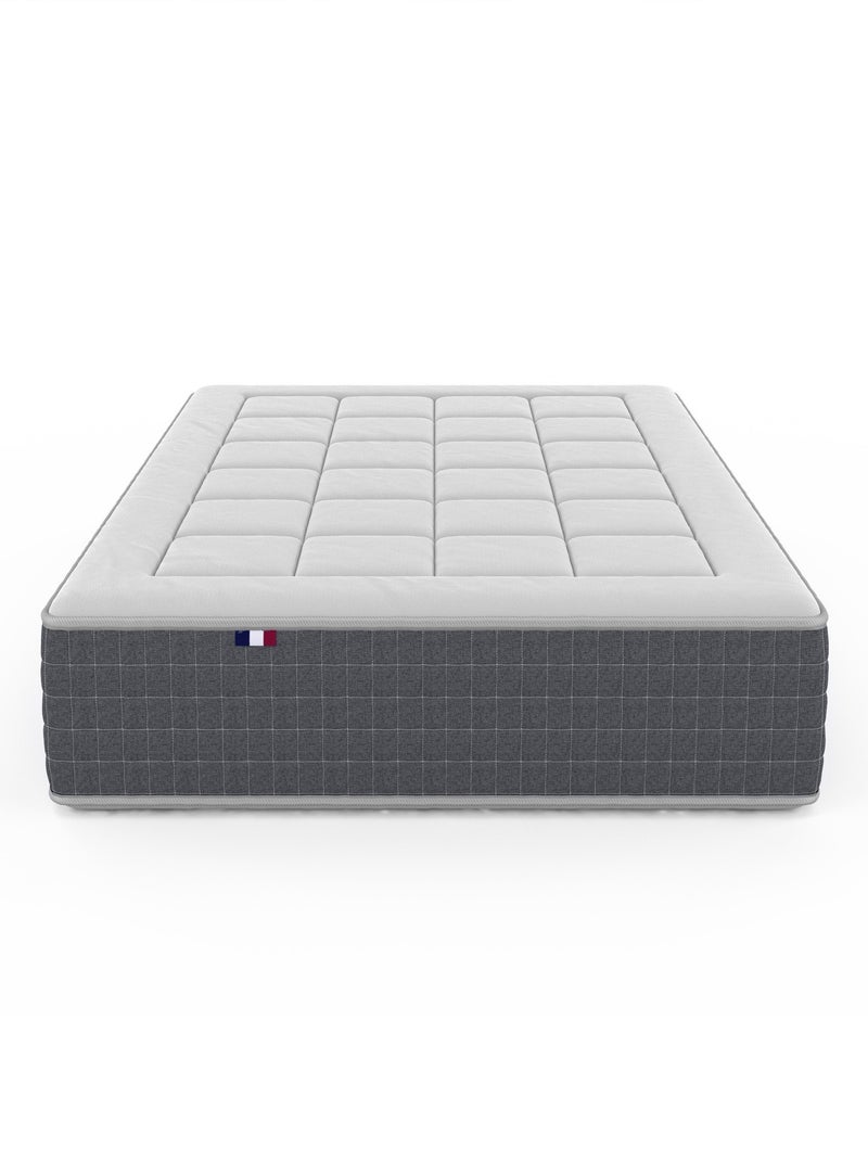 Ensemble Matelas Ressort 7 zones H.30cm + Sommier + couette + oreillers MAX - 140 x 190 cm Blanc - Kiabi