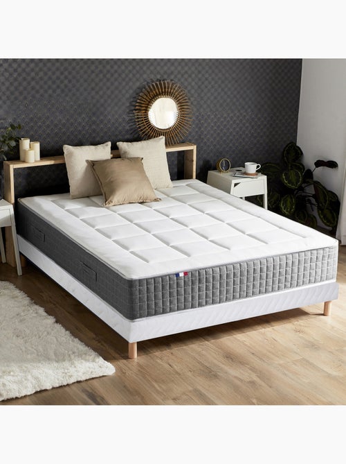 Ensemble Matelas Ressort 7 zones H.30cm + Sommier MAX - 160 x 200 cm, Blanc - Kiabi