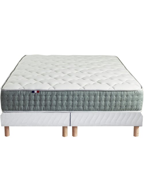 Ensemble matelas Ressort 7 zones HYGGE + Sommier + couette + oreillers Fabriqué en France - Blanc - Kiabi Ensemble matelas Ressort 7 zones HYGGE + Sommier + couette + oreillers Fabriqué en France - Blanc - Kiabi