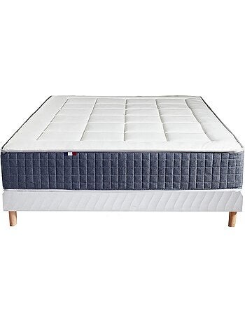 Ensemble matelas ressort 7 zones , mémoire de forme, sommier, couette, oreillers - Vert celadon