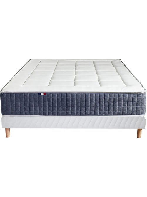 Ensemble matelas ressort 7 zones KING STYLE, mémoire de forme, sommier, couette, oreillers - Blanc - Kiabi Ensemble matelas ressort 7 zones KING STYLE, mémoire de forme, sommier, couette, oreillers - Blanc - Kiabi