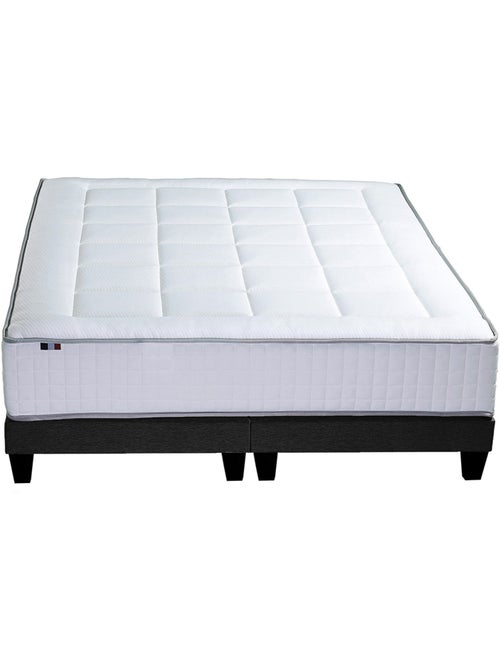 Ensemble Matelas Ressort 7 zones + Mémoire de forme + Sommier + couette + oreillers BELLAGIO - Kiabi Ensemble Matelas Ressort 7 zones + Mémoire de forme + Sommier + couette + oreillers BELLAGIO - Kiabi