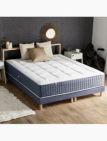 Ensemble Matelas Ressort 7 zones + Mémoire de forme + Sommier KING STYLE + couette + oreillers