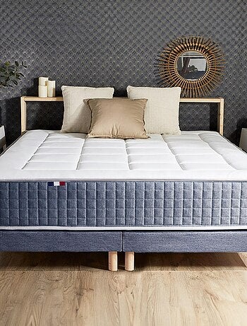 Ensemble matelas et sommier I D Literie Ensemble matelas mémoire de forme +  sommier + oreiller + couette - fabrication 100% française - matelas  bi-confort Dimensions - 140 x 190 cm