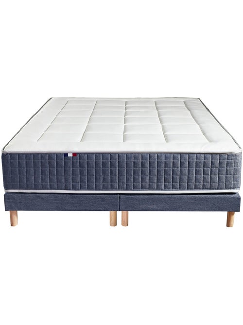 Ensemble Matelas Ressort 7 zones + Mémoire de forme + Sommier KING STYLE + couette + oreillers - Kiabi