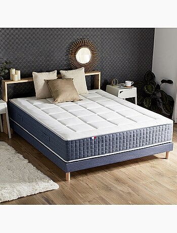 Ensemble Matelas Ressort 7 zones + Mémoire de forme + Sommier KING STYLE + couette + oreillers