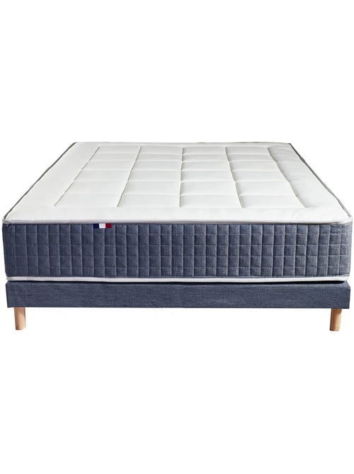 Ensemble Matelas Ressort 7 zones + Mémoire de forme + Sommier KING STYLE + couette + oreillers - Kiabi