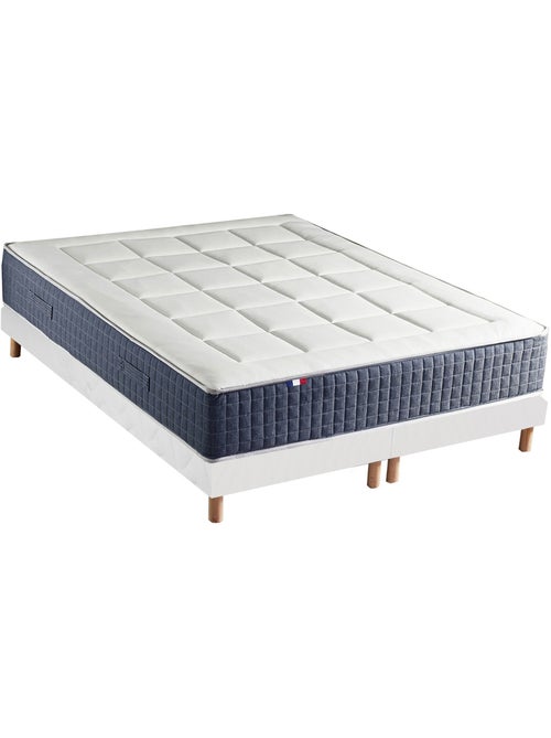 Ensemble Matelas Ressort 7 zones + Mémoire de forme + Sommier KING STYLE Fabriqué en France - Blanc - Kiabi Ensemble Matelas Ressort 7 zones + Mémoire de forme + Sommier KING STYLE Fabriqué en France - Blanc - Kiabi