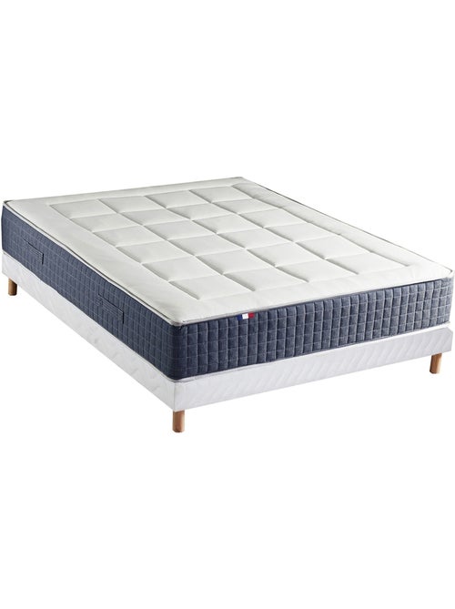 Ensemble Matelas Ressort 7 zones + Mémoire de forme + Sommier KING STYLE Fabriqué en France - Blanc - Kiabi Ensemble Matelas Ressort 7 zones + Mémoire de forme + Sommier KING STYLE Fabriqué en France - Blanc - Kiabi