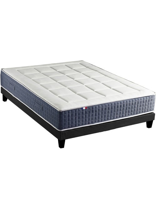Ensemble Matelas Ressort 7 zones + Mémoire de forme + Sommier KING STYLE Fabriqué en France - Noir - Kiabi