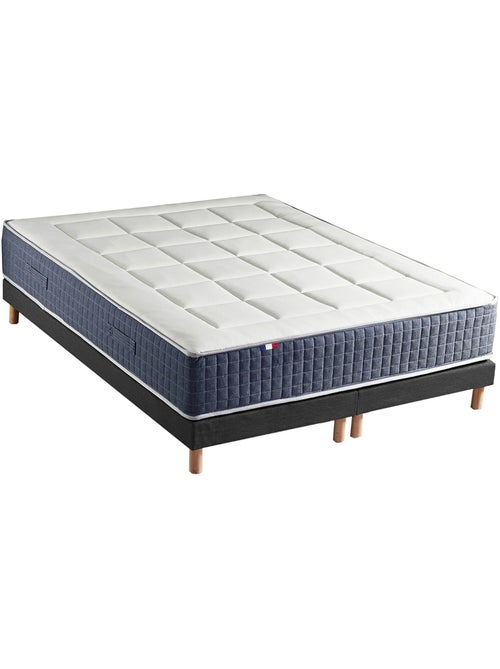 Ensemble Matelas Ressort 7 zones + Mémoire de forme + Sommier KING STYLE Fabriqué en France - Noir - Kiabi Ensemble Matelas Ressort 7 zones + Mémoire de forme + Sommier KING STYLE Fabriqué en France - Noir - Kiabi