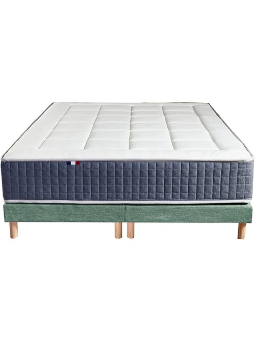 Ensemble Matelas Ressort 7 zones + Mémoire de forme + Sommier KING STYLE Vert celadon - Kiabi Ensemble Matelas Ressort 7 zones + Mémoire de forme + Sommier KING STYLE Vert celadon - Kiabi