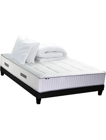Ensemble matelas Ressort 7 zones + sommier + oreiller + couette